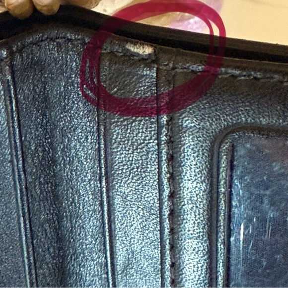 Coach Small Bifold Black Tan Card & Bill Holder Canvas And Leather Signature C - Picture 9 of 12